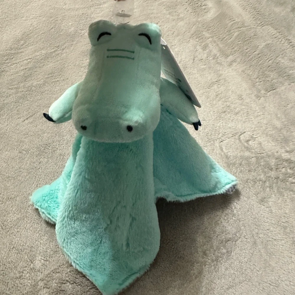 Mint Green Plush Hippo Blanket toy new
